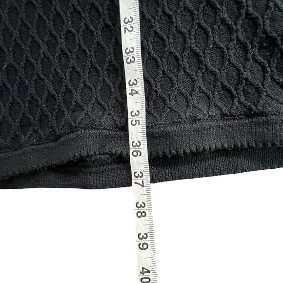 Lilly Pulitzer Sweater Dress XL Black Textured Cable Knit Button Cuffs Preppy - Picture 10 of 15